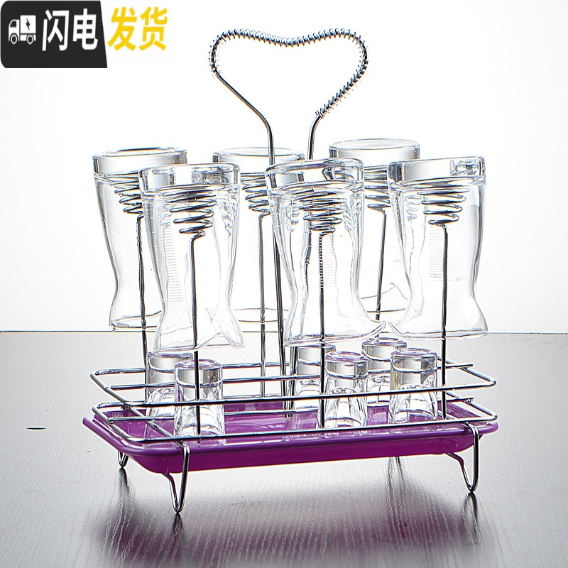 三维工匠一两白酒杯套装小扎壶分酒器白酒家用玻璃子弹杯小酒杯一口杯小号 四只天鹅壶(不送)