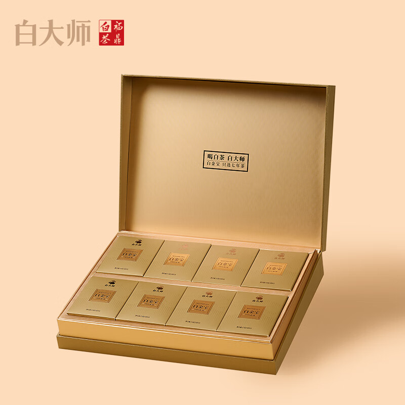 白大师纸质盒·白金宝2016年寿眉饼干茶 (240克)高清大图
