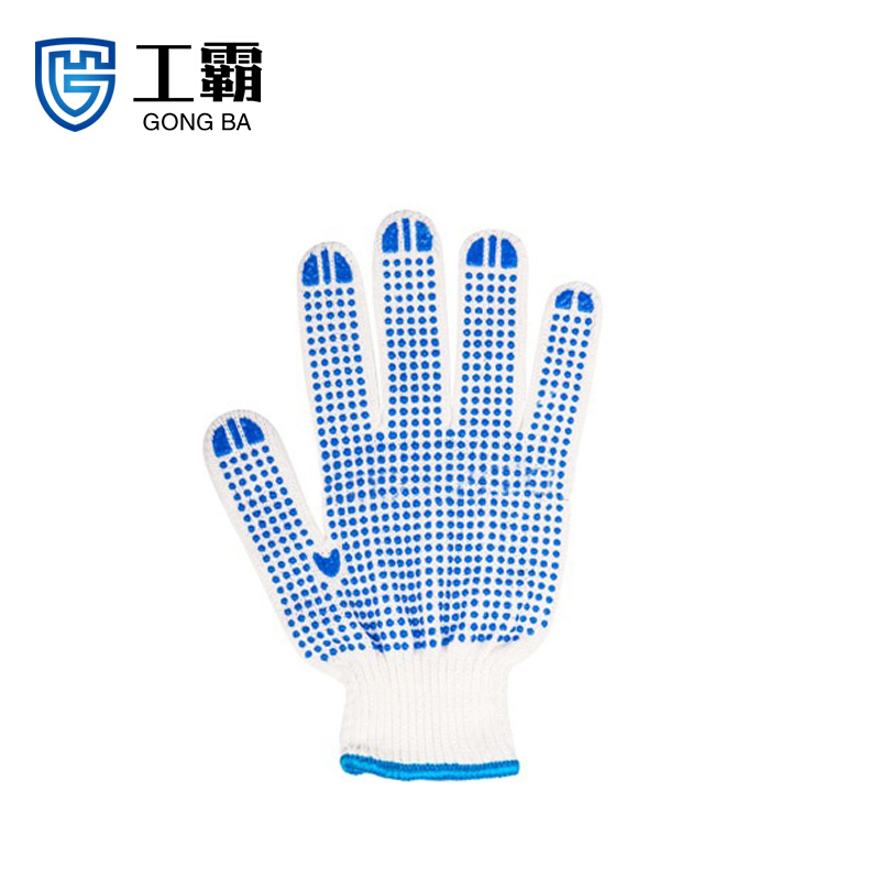 工霸(GONGBA)点塑手套 点胶点珠防滑耐磨劳保手套 100副/包 1包