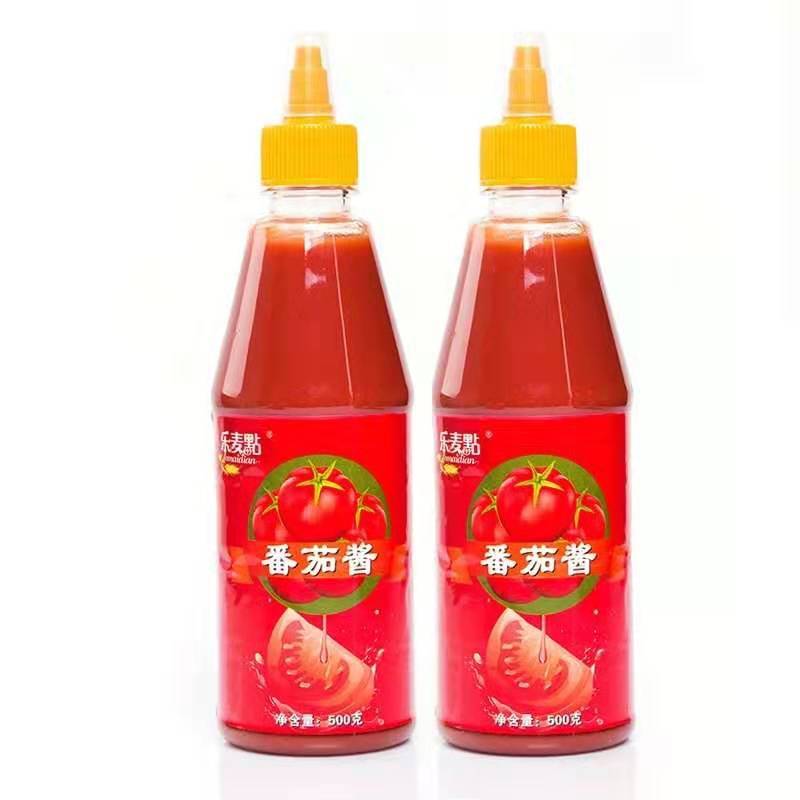 乐麦点手抓饼酱料番茄酱2瓶500克批发挤压式瓶装披萨酱番茄沙司小包