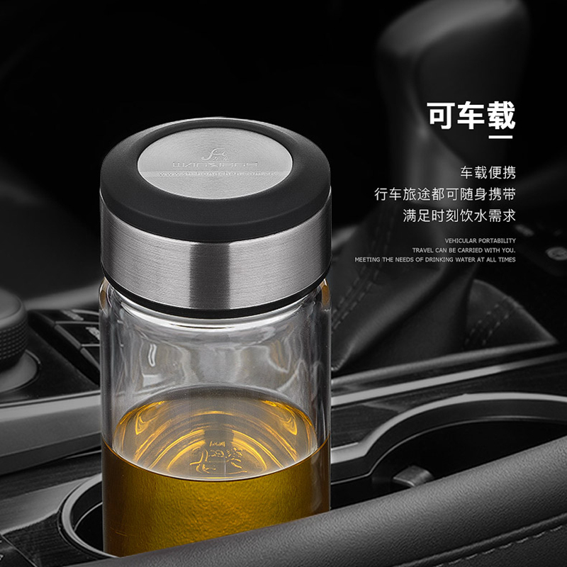 万象玻璃杯水晶单层水杯大容量泡茶杯便携家用办公杯子