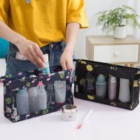 趣涉家居旅行化妆包便携简约大容量多功能小号手提收纳品袋可爱洗漱包生活日用收纳用品收纳包