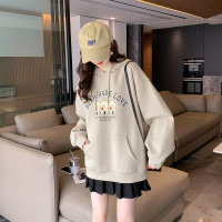 [1折价52.9元叠加优惠券]唐狮(春季卫衣女新款连帽美式复古印花休闲套头上衣百搭潮