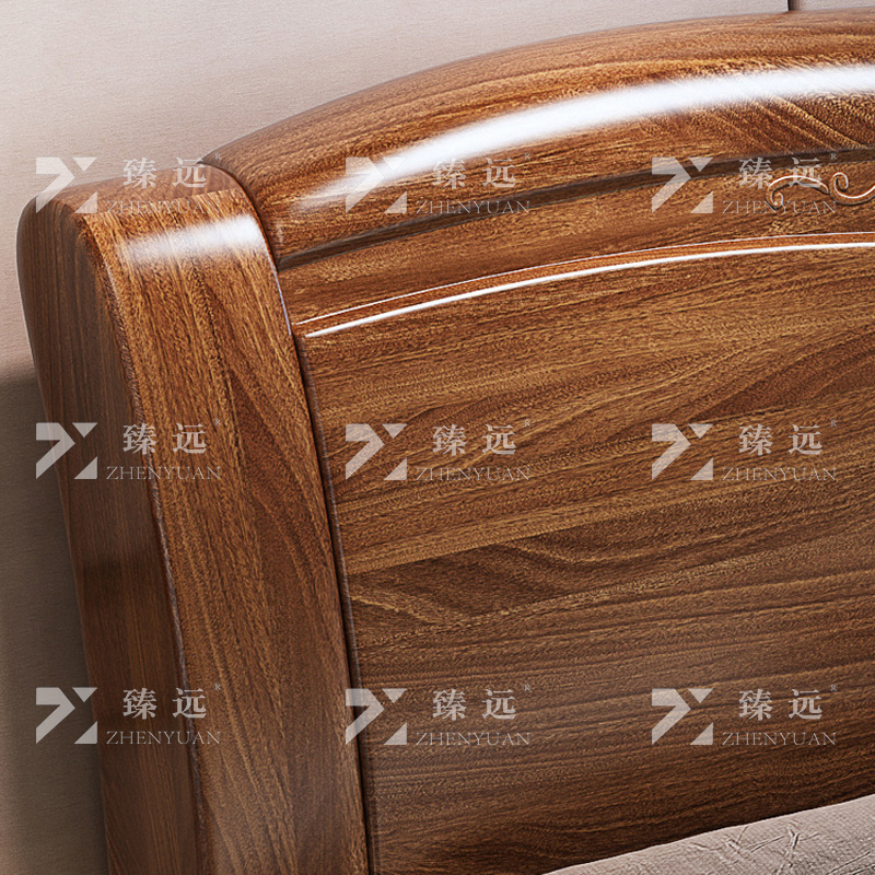 臻远 ZY4022921胡桃木实木床1.5米单人床
