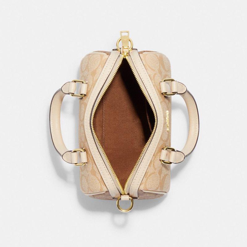 蔻驰coach拼色标志性帆布迷你rowan经典时尚百搭斜挎包单肩包