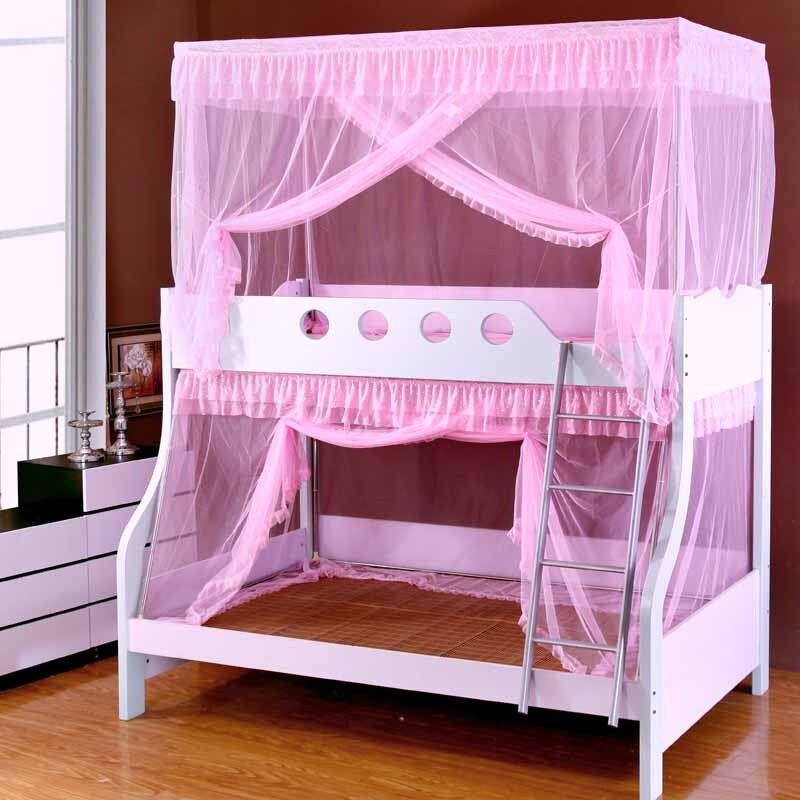 定做儿童双层床上下铺蚊帐拉链定做书架公主学生高低床蚊帐