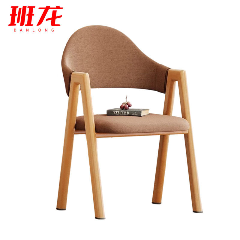 班龙靠背椅咖啡色把高清大图
