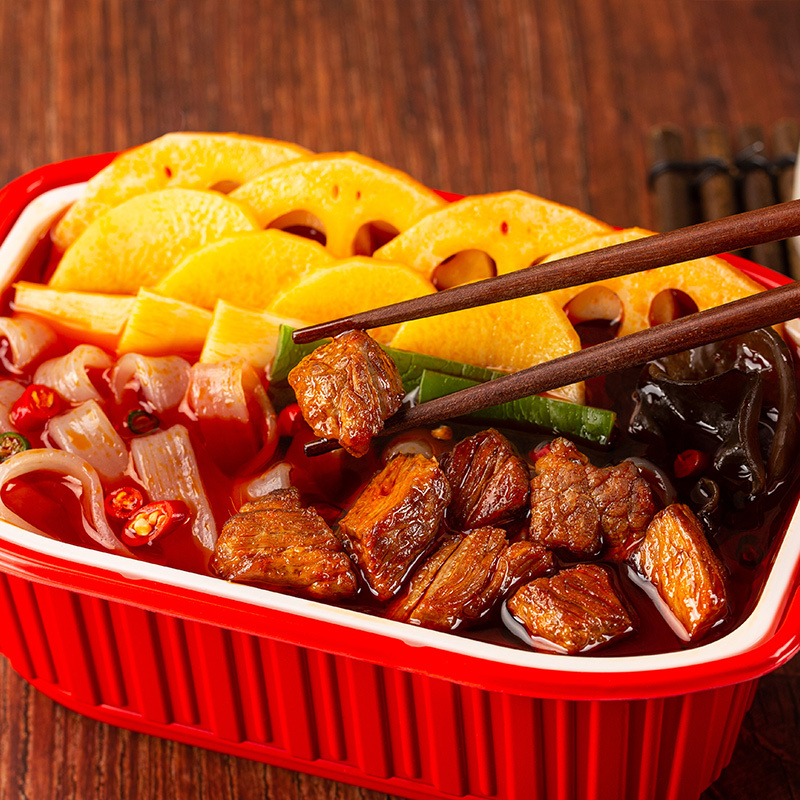 丝米达自热牛肉火锅258g方便速食懒人重庆麻辣底料自煮牛肉小火锅