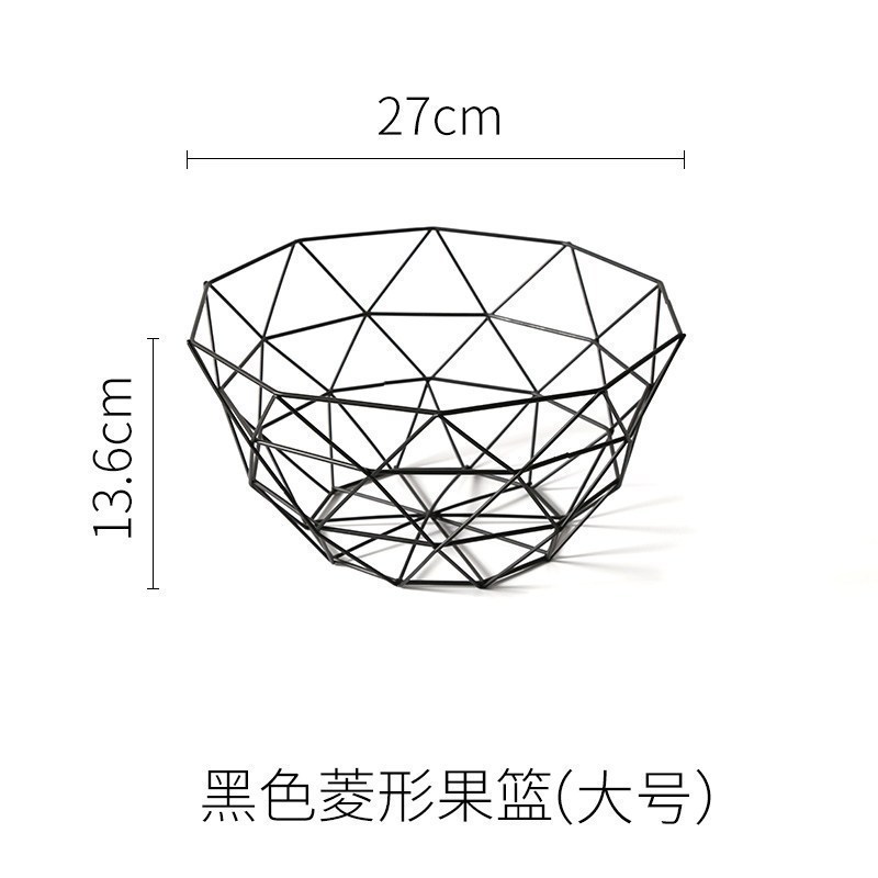 美帮汇水果盘沥水客厅家用水果篮北欧风格铁艺零食盘客厅茶几干果盆高清大图