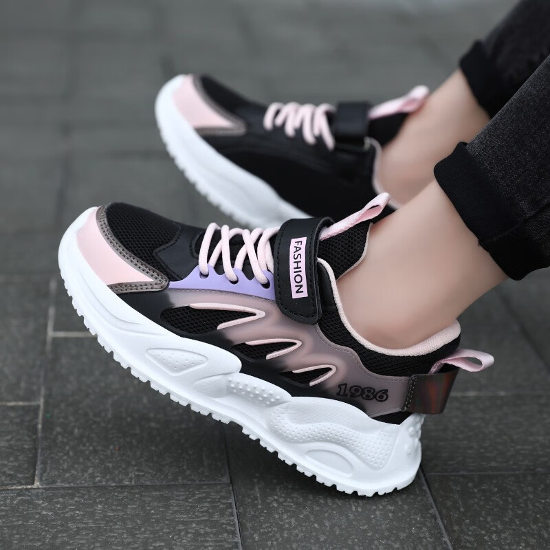 伊蒂格世品牌童鞋女童运动鞋春秋季新款舒适皮面儿童休闲鞋中大童小女