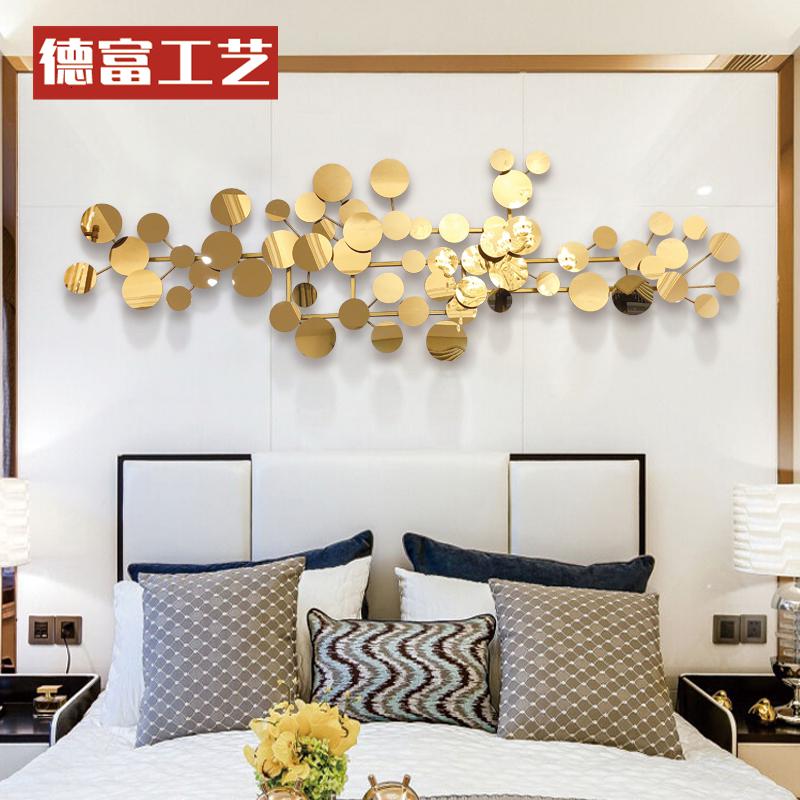 轻奢墙面装饰后现代港式客厅背景墙墙上墙饰挂饰立体铁艺壁饰壁挂 三维工匠 180*58CM高清大图