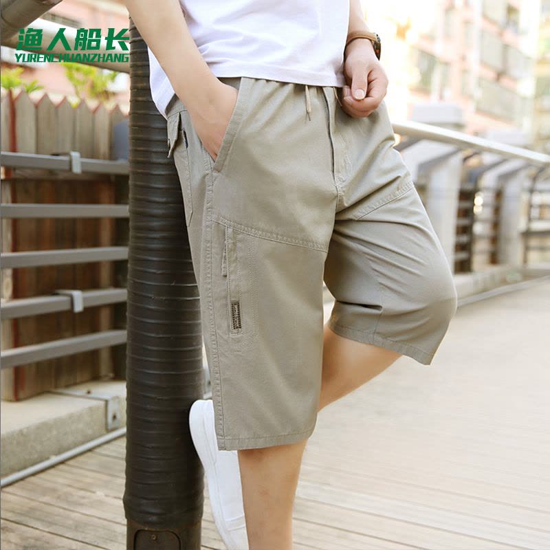 渔人船长男士运动休闲短路七分裤中裤图片
