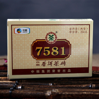 茶窝茶叶 中粮茶叶 2014年中茶 7581 单片装 普洱熟茶 250克 单砖 云南普洱茶 砖茶 熟普 勐海普洱茶砖