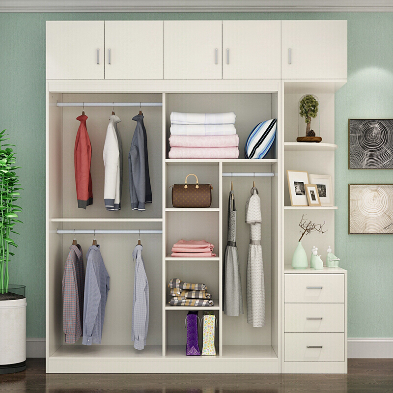 衣柜推拉简约现代组装实木质23滑动移柜子卧室定制大衣橱单独1.