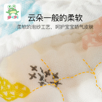 DuDi/青蛙嘟迪 母婴幼儿童婴儿纯棉纱布围嘴360度口水巾防吐奶男女宝宝饭兜垫巾套装 6层纱梦幻星球+8层纱缤纷水果
