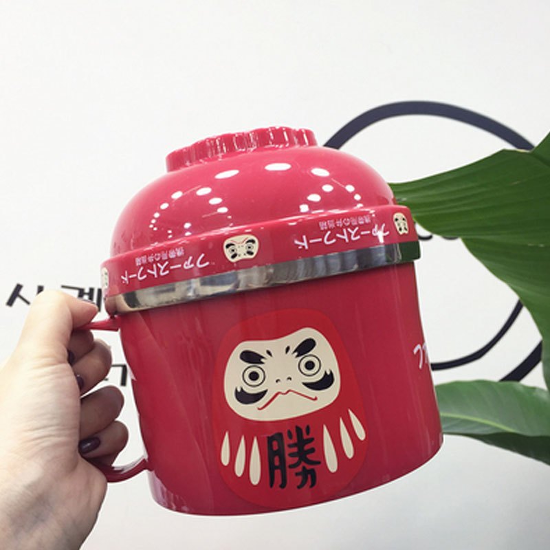 日式可爱创意卡通不锈钢碗便当盒泡面杯方便面碗多功能多色多款时尚创意办生活日用家居器皿饭盒便当盒