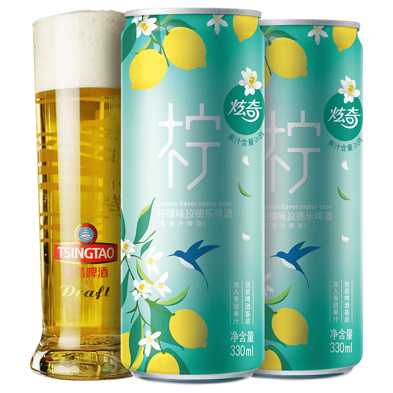 青岛啤酒tsingtaoradler炫奇果啤柠檬味330ml12听