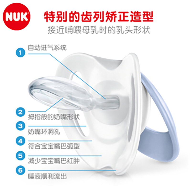 NUK安睡型乳胶安抚奶嘴0-6个月高清大图