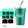 FIFA国际足联美加墨2026世界杯纪念品酷饮吸管杯460ml(绿色)正品带防伪码