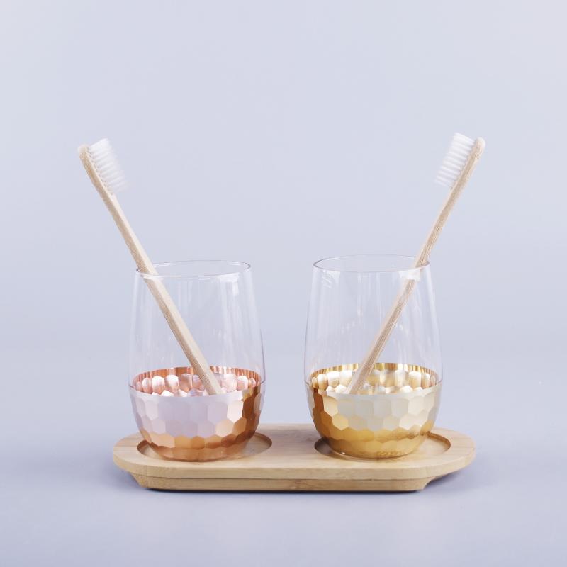 日式创意玻璃杯一家三口漱口杯家用卫生间洗漱杯牙缸水杯子情侣杯