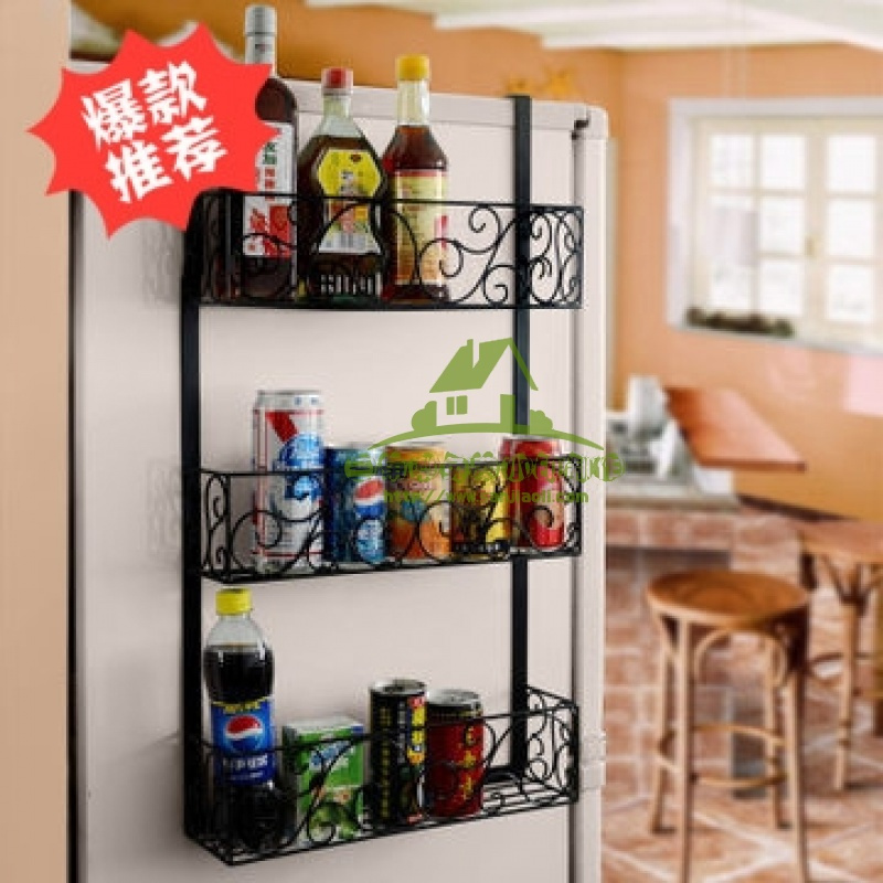 新款冰箱侧挂架 厨房味架 侧壁挂置物架保鲜膜架 架冰箱挂 冰箱挂架收纳箱收纳柜收纳盒储物箱
