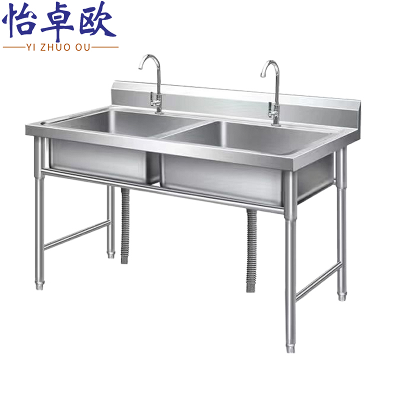 怡卓欧不锈钢双星水槽1800*700*800mm台高清大图