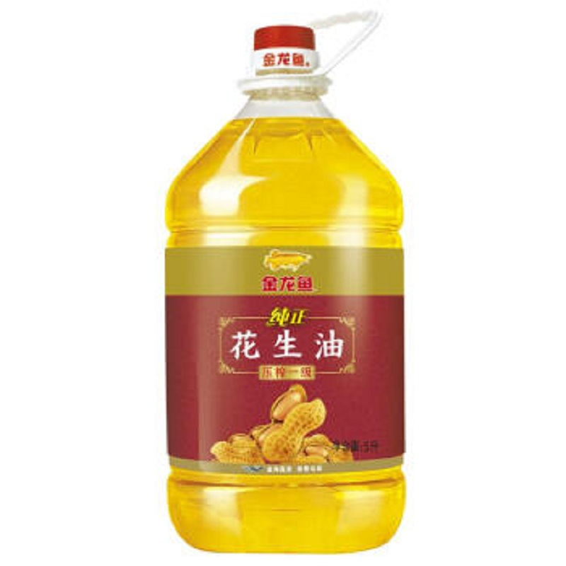 金龙鱼 食用油 压榨一级 纯正 花生油5L