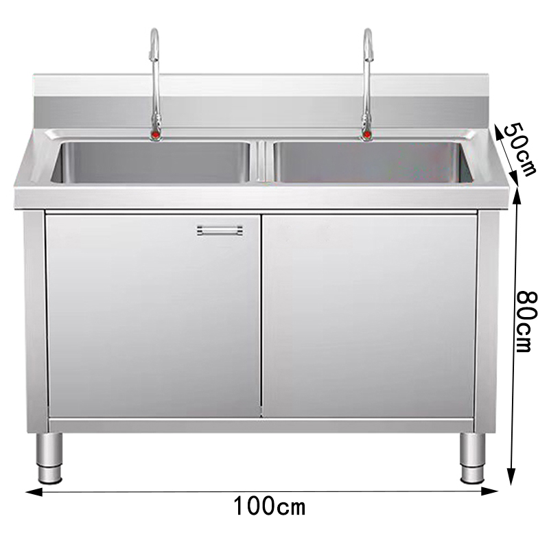 悦兴诚水池柜 双槽洗菜池100*50*80cm