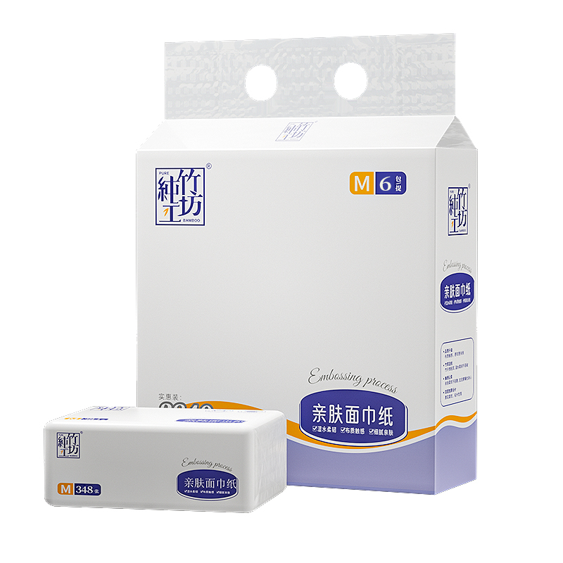 蓝漂(Lampure) CZGF-5427 155mm*180mm*348张(4层) 6包*1提 抽纸 白色