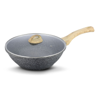 卡罗特(CaROTE)麦饭石炒锅不粘锅少油烟28CM平底锅炒菜锅家用煎锅电磁炉明火通用