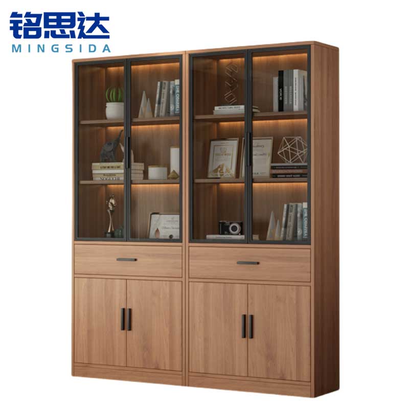 铭思达书柜二门单抽A款台高清大图