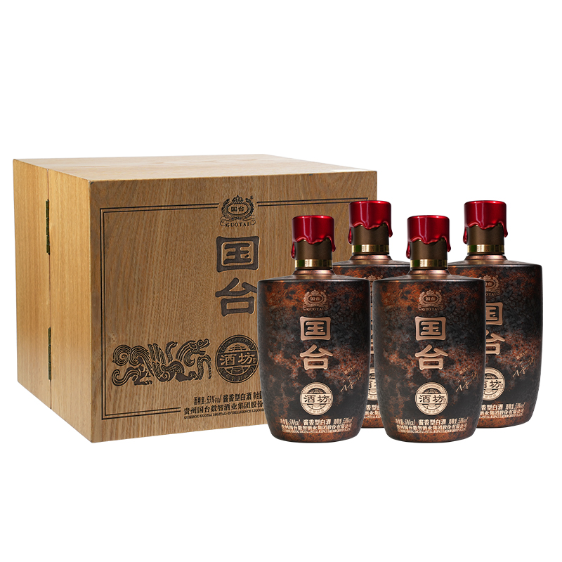 国台酒坊酒·荣誉封藏酒酱香型白酒53度500ml*4瓶礼盒装高清大图