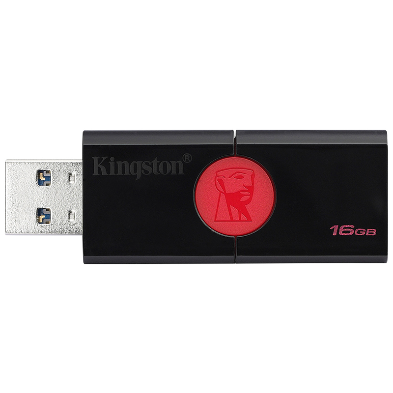 金士顿(Kingston)DT106优盘16GB u盘USB3.1高速车载电脑学生办公创意u盘 16g推拉U盘黑红新款