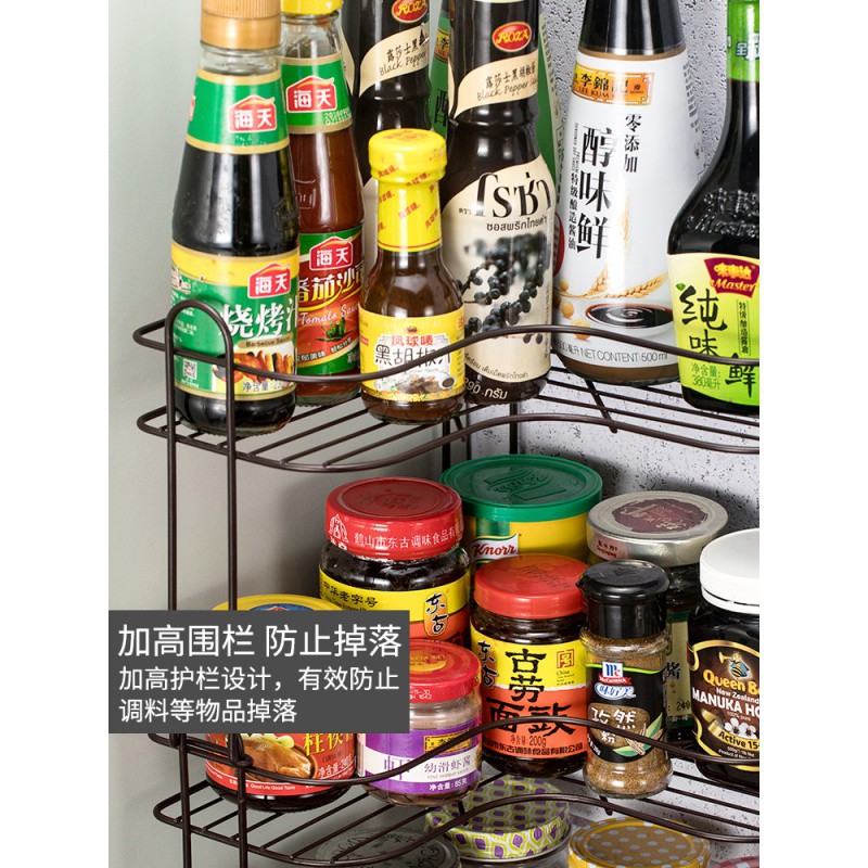 厨房置物架落地转角收纳架多层三角架调味料架家用用品浴室储物架收纳层架 三维工匠高清大图