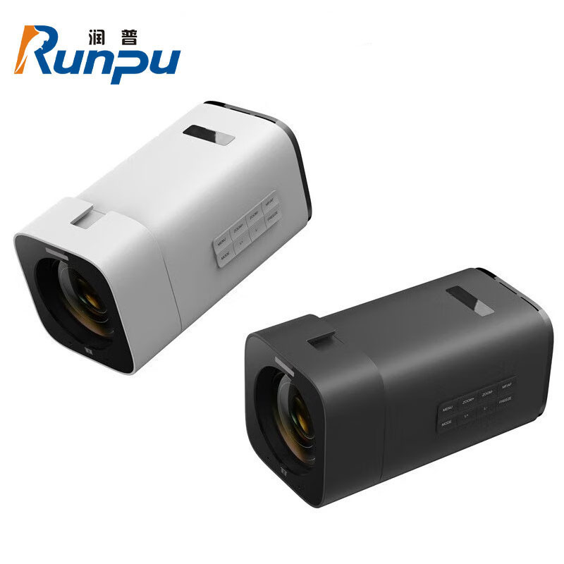 润普RunpuRP-JXS12W-4K 4K枪机式摄像机60FPS12x变焦麦克风摄像2合1专业演播教学会议远程遥控白色