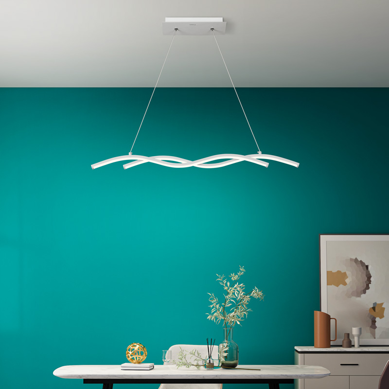 欧普照明/迷迭/线形餐吊灯几何现代线条简约创意艺术黑白餐饭厅桌灯CD高清大图