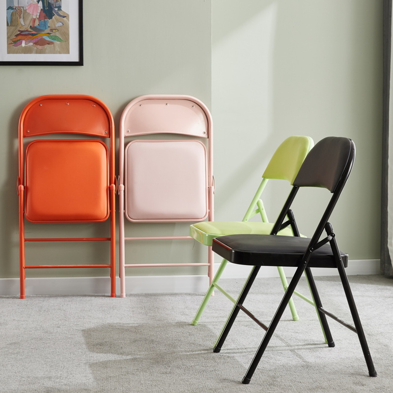 折叠椅子靠背家用便携简易凳子电脑办公室会议座椅宿舍餐椅培训椅