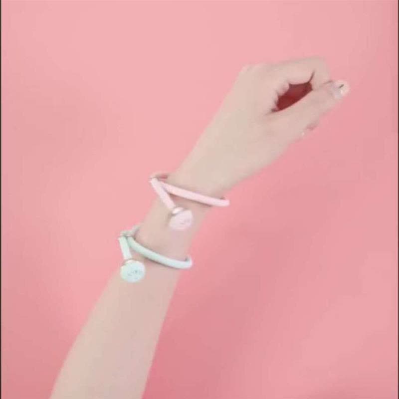 防蚊手环婴儿宝宝驱蚊手环儿童随身携带驱蚊扣成人女学生驱蚊神器|粉色+蓝色两条装[新款] 封闭包装驱蚊珠四颗图片