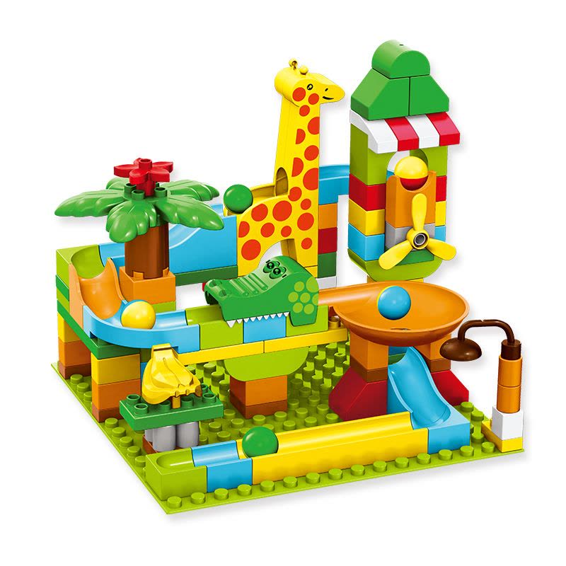 婴侍卫 滑道滚珠乐园积木套装（103块） 566-295 随机搭配图片