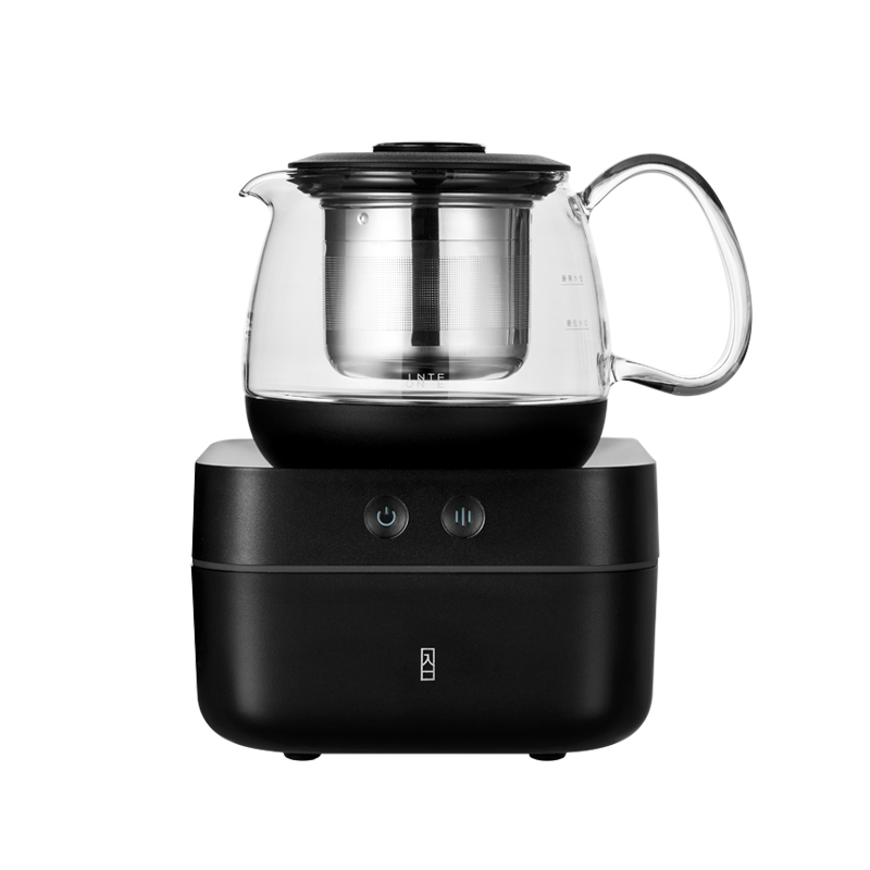 哲品智能全玻璃煮茶器小型办公室单炉带食盒蒸茶 TBox茶合Mini套装-黑色 xz