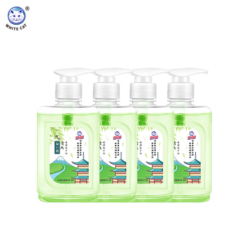 白猫泉の语煎茶清爽健康洗手液300g*4瓶