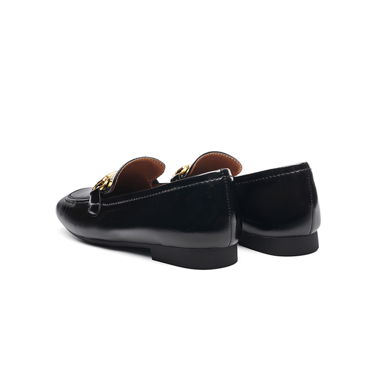 红蜻蜓乐福女鞋春秋百搭2023新款一脚蹬粗跟厚底英伦风小皮鞋高清大图