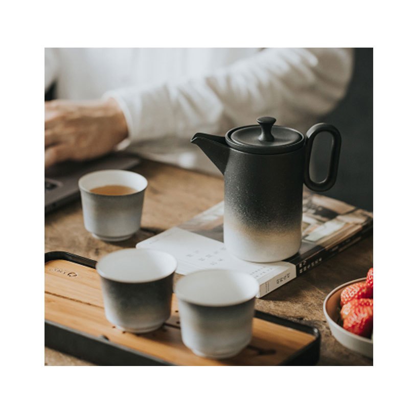 粗陶5件套黑色茶具