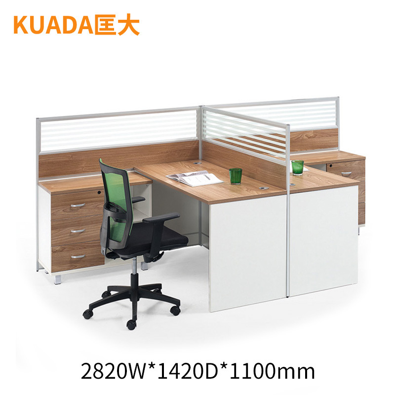 匡大办公桌2.8米双人位屏风桌带高副柜KD-18L2011