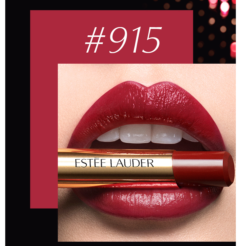 雅诗兰黛(Estee Lauder)金管口红 戏精唇膏水润保湿显白 915#黑莓干邑