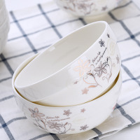 5英寸饭碗家用吃饭碗10只装中式陶瓷餐具创意小汤碗10个套装瓷碗
