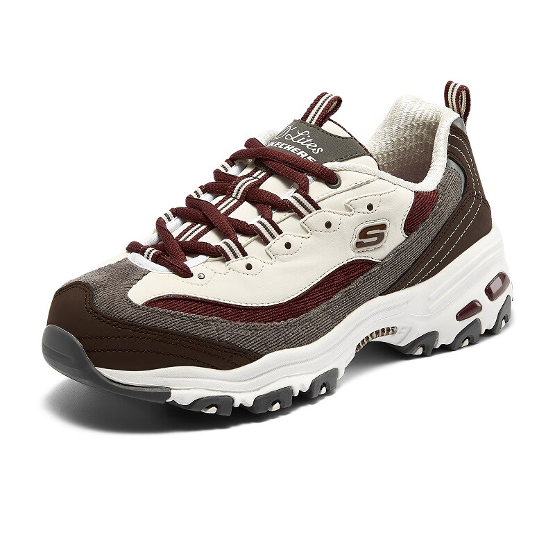 斯凯奇(skechers)斯凯奇女鞋秋冬新款中帮老爹鞋女加绒运动鞋休闲鞋