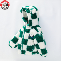 史努比(SNOOPY)男女中小童加绒外套秋冬季加厚儿童连帽棋盘格外套潮SXM143
