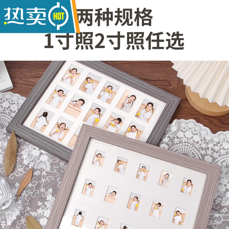敬平校园时光相框摆台2寸孩子纪念框宝宝周岁儿童证件照成长记录相框 纪念相框—浅棕色[2寸照](无字diy) 相框+卡纸(高清大图