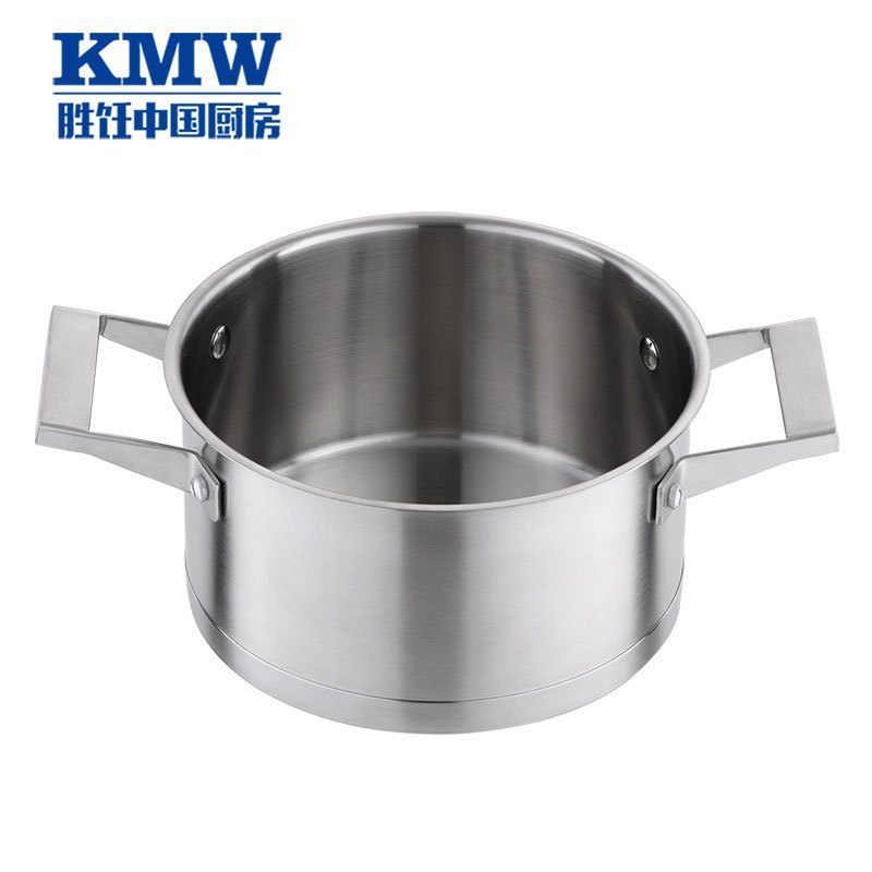KMW 晶品复底锅(方柄)24CM KMW-E-GJ056 304不锈钢 加厚复底汤锅 煲汤锅 电磁炉通用smzdm